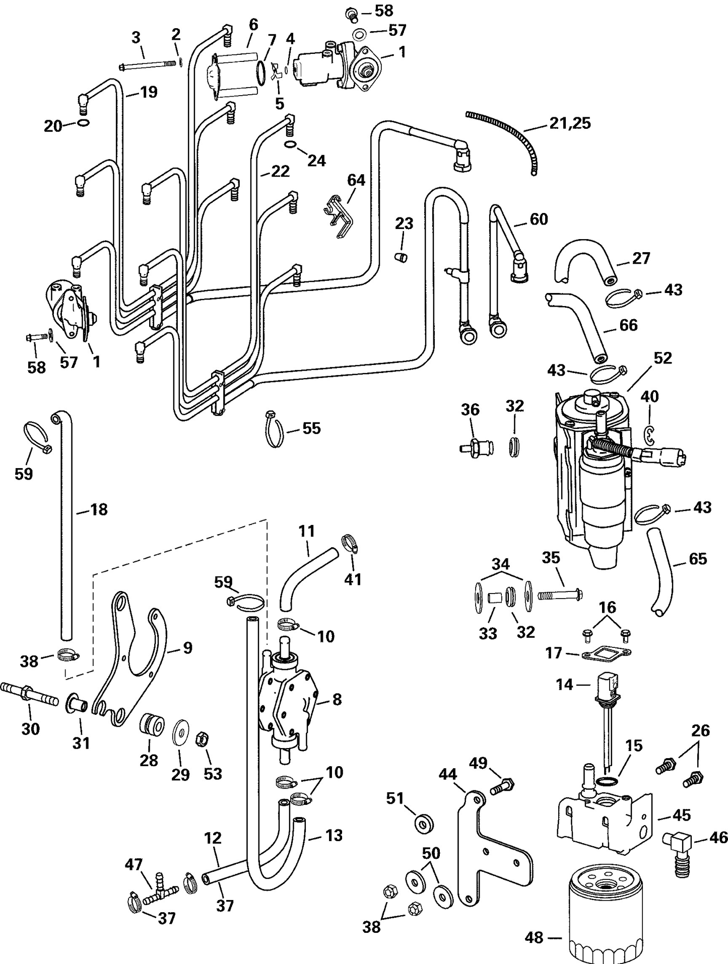 OMC Evinrude Johnson Inject Valve Hose