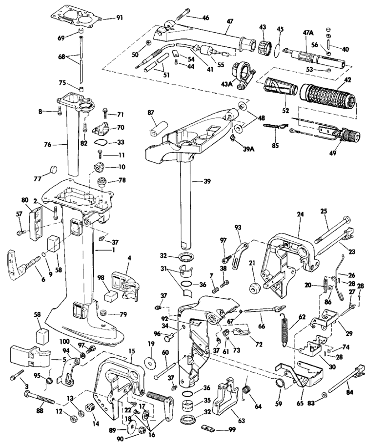 OMC Evinrude Johnson Motor Tube Bracket