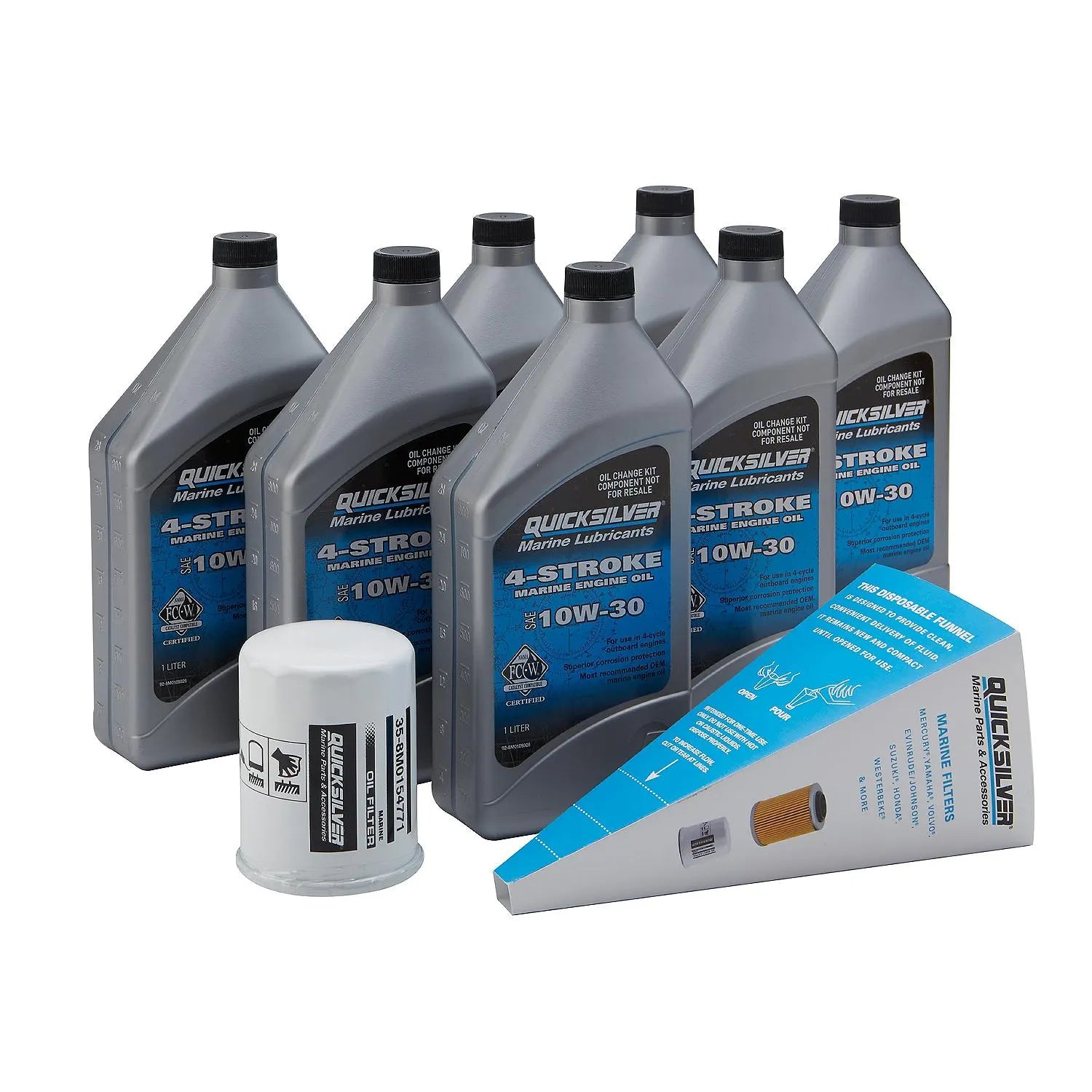 Quicksilver 10W-30 Oil Change Kit for 4-Stroke Yamaha F225 through F300 Outboards