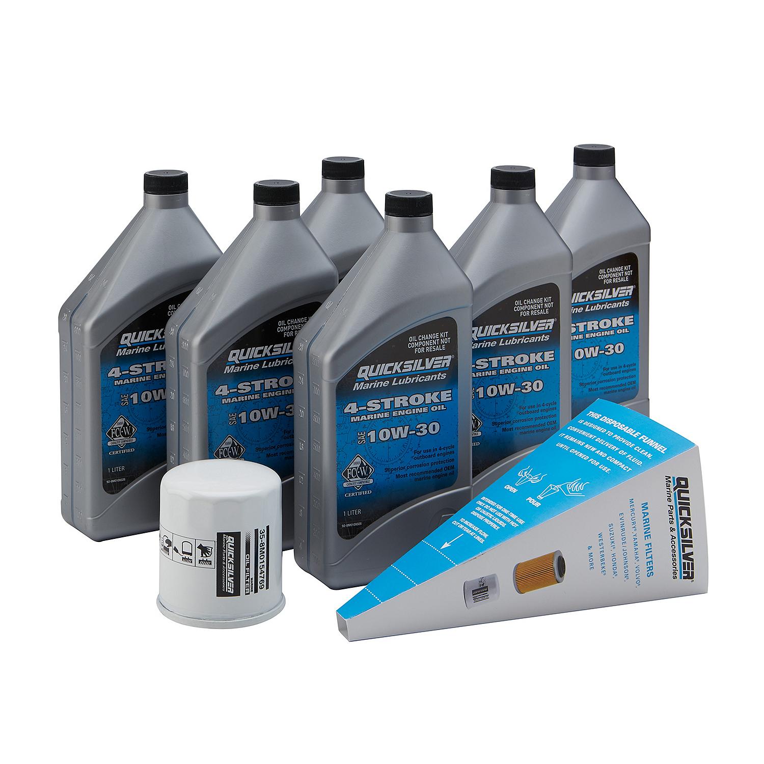 Quicksilver 25W-40 Oil Change Kit for 4-Stroke Yamaha F200 through F250 Outboards