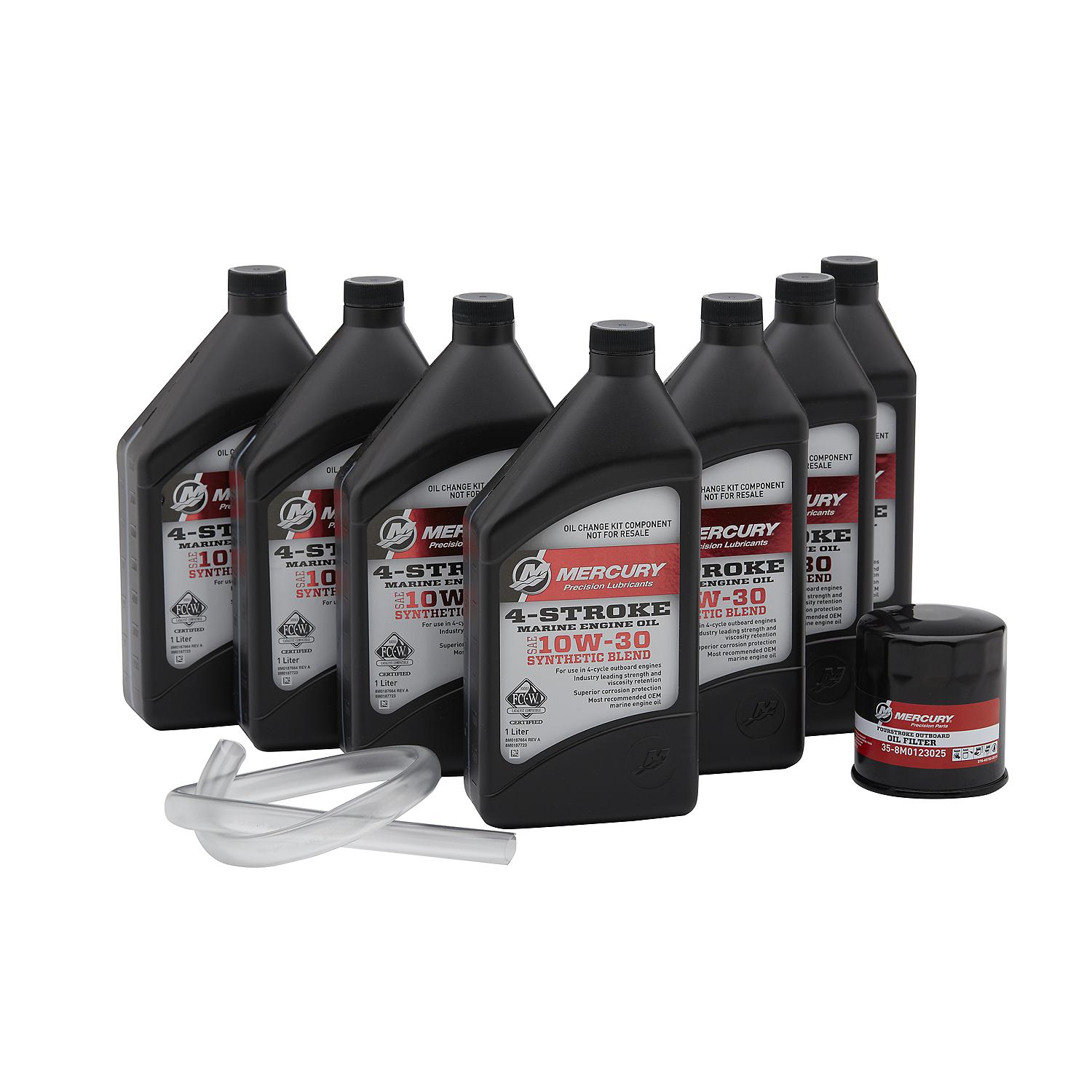 Mercury 10W-30 4-Stroke Outboard Oil Change Kit for Mercury V6 and V8 175-300hp Outboards