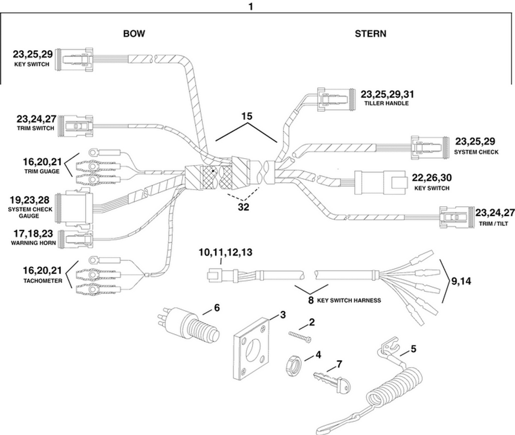 OMC Evinrude Johnson Cable Backbone