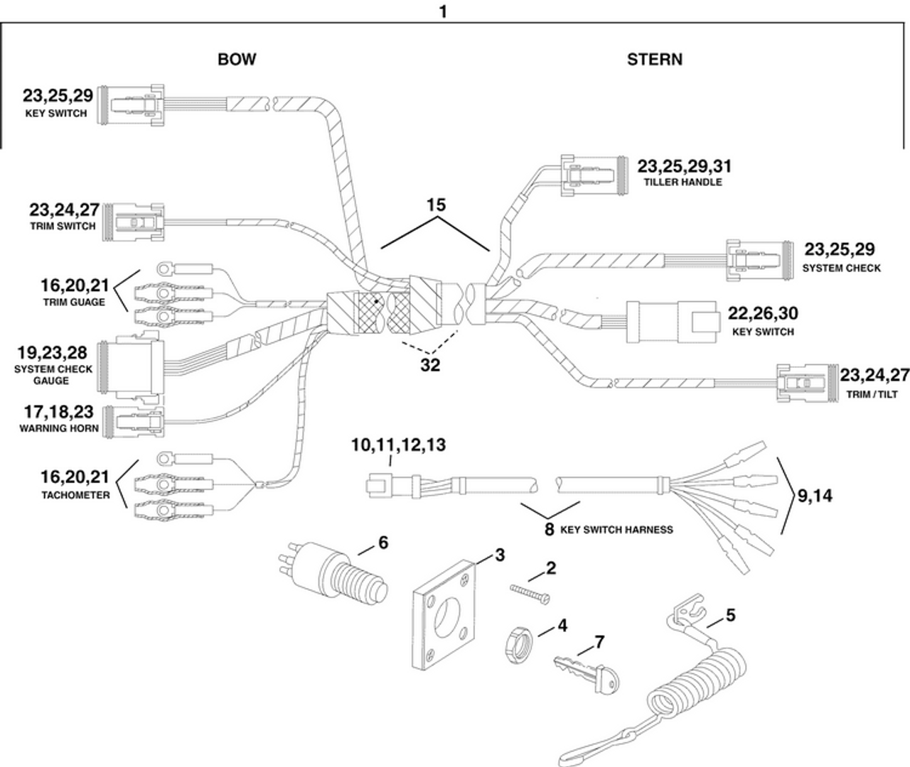 OMC Evinrude Johnson Cable Backbone