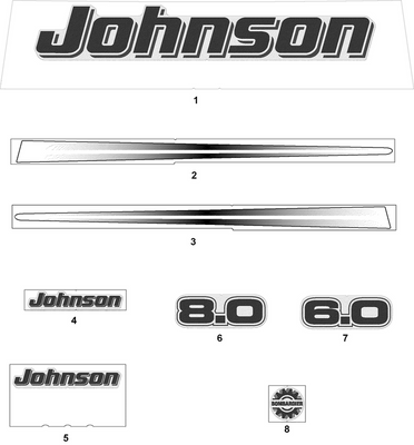 OMC Evinrude Johnson Decal Johnson