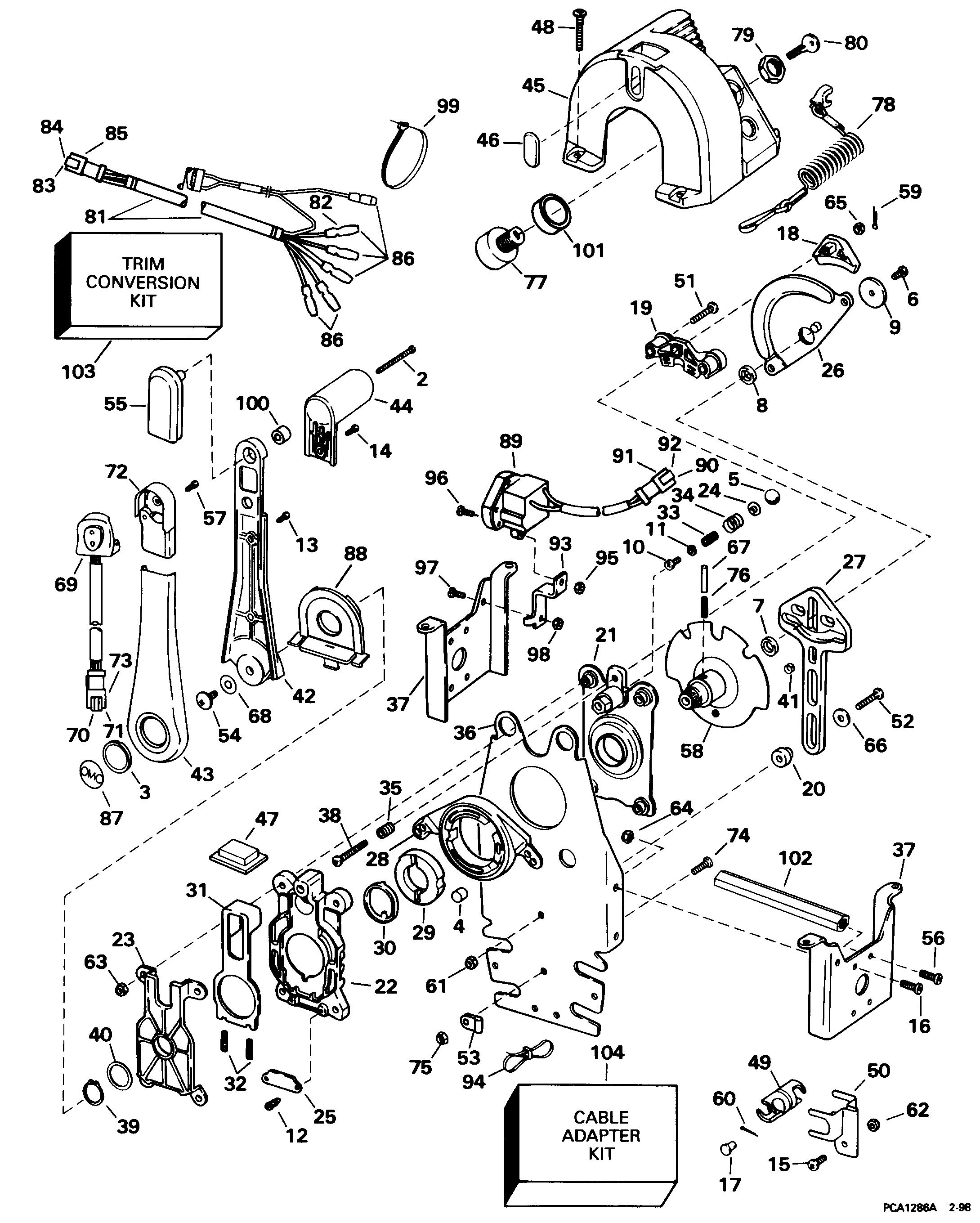 OMC Evinrude Johnson Single LVR Control