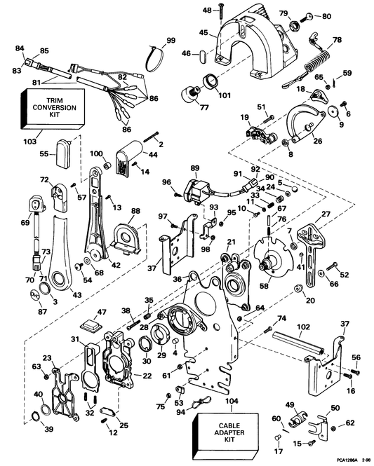 OMC Evinrude Johnson Single LVR Control