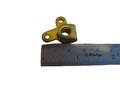 A metal shift link lever for Evinrude Johnson outboards, displayed next to a ruler for scale.