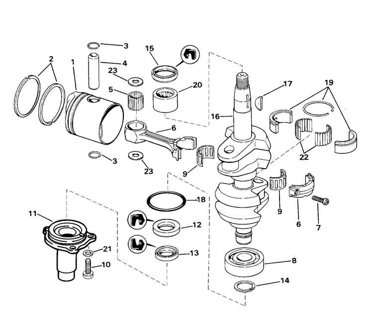 OMC Evinrude Johnson Piston Ring Assembly