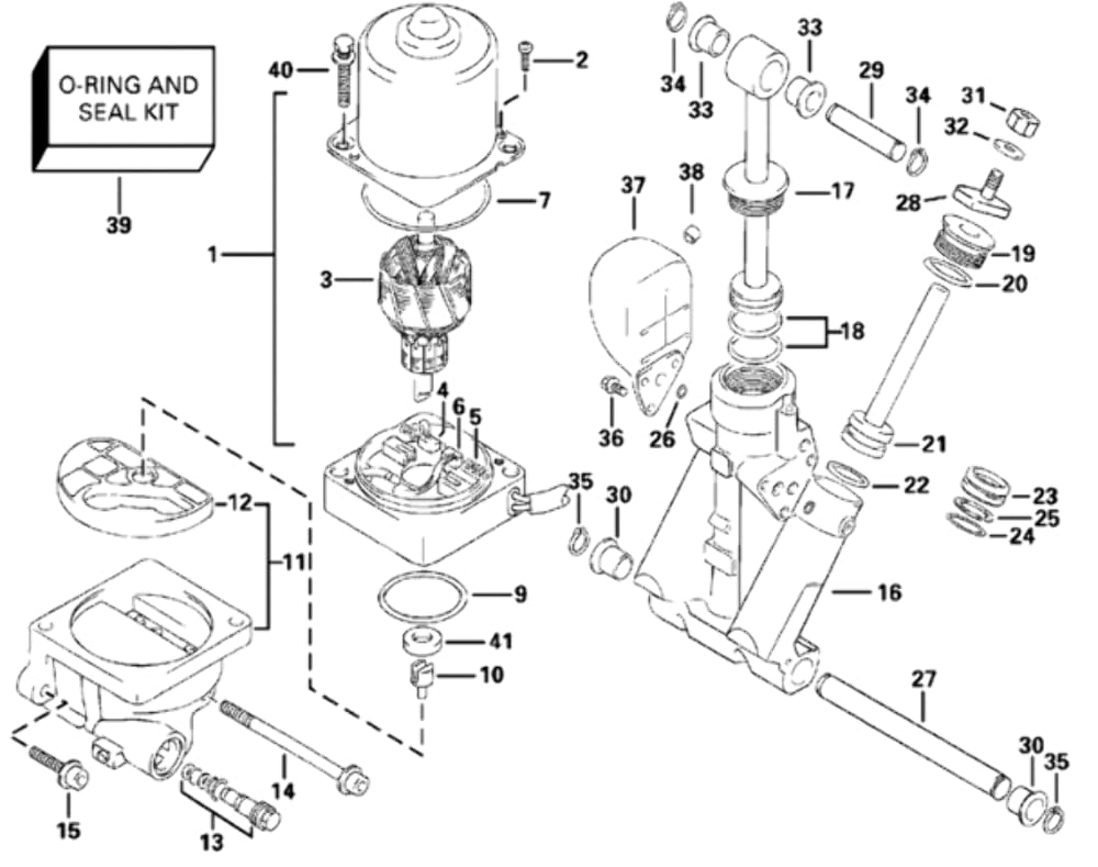 OMC Evinrude Johnson Tilt Trim Motor