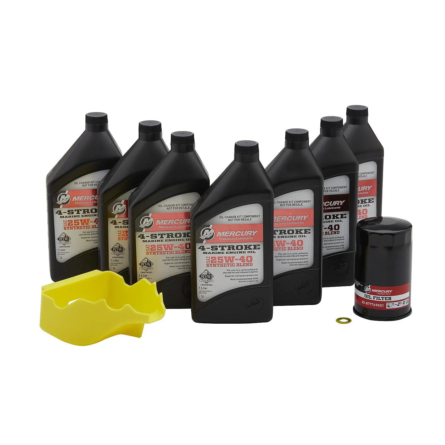 Mercury 25W-40 4-Stroke Outboard Oil Change Kit for Mercury L6 200-400hp Verado Outboards