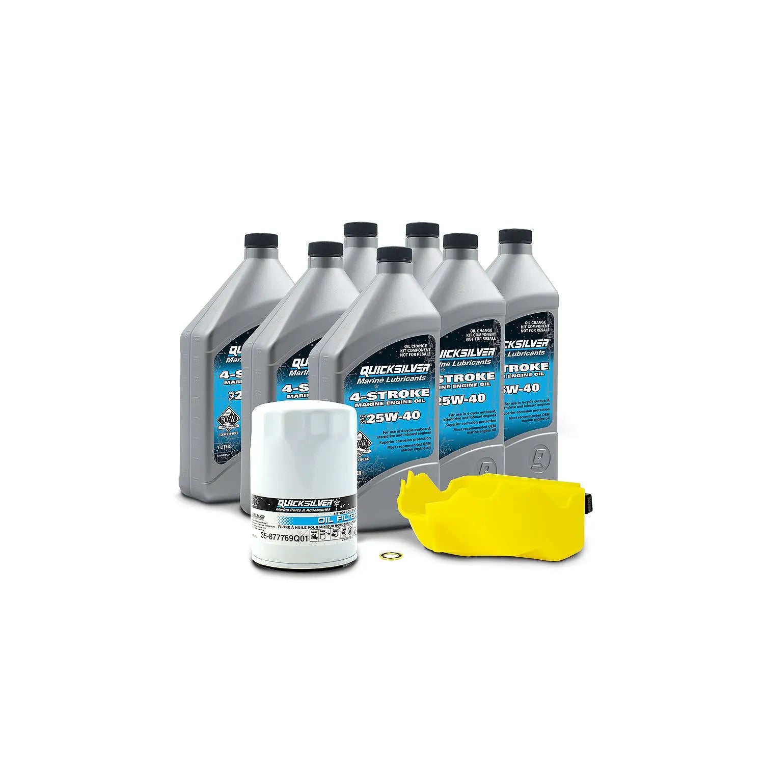 Quicksilver 25W-40 Oil Change Kit for 200-400hp 4-Stroke Mercury L6 Verado Outboards