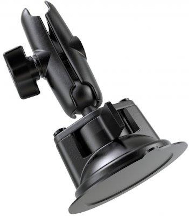RAM Mounts RAM Twist Lock Suction Cup Mount With Standard Double Socket Arm & 1in. Ball with X-Grip
