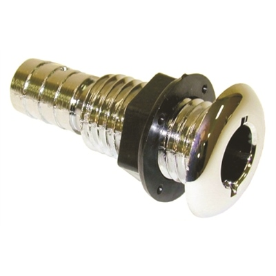 T-H Marine Straight Thru-Hull Connectors-Plastic and Chrome Plated